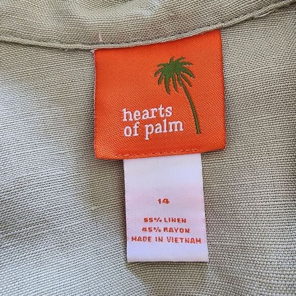 Hearts of Palm Linen Rayon Blend color block embellished jacket womens size 14 - Picture 7 of 8